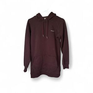 Columbia Sportswear Women’s Long Brown Hoodie XS Pullover Logo II Basic Cozy